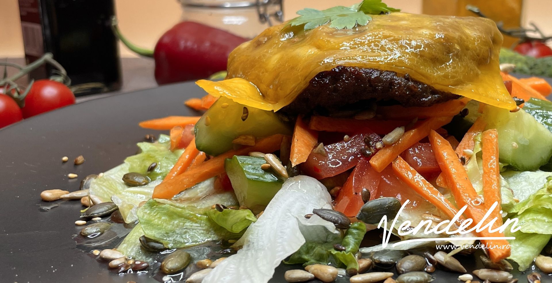 Burger sal&aacute;ta